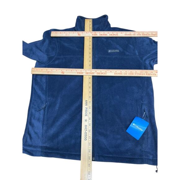 NWT!! "COLUMBIA" Men's Navy Blue Zip Up Fleece SZ L Lightweight MSRP-65.00 - Picture 7 of 9